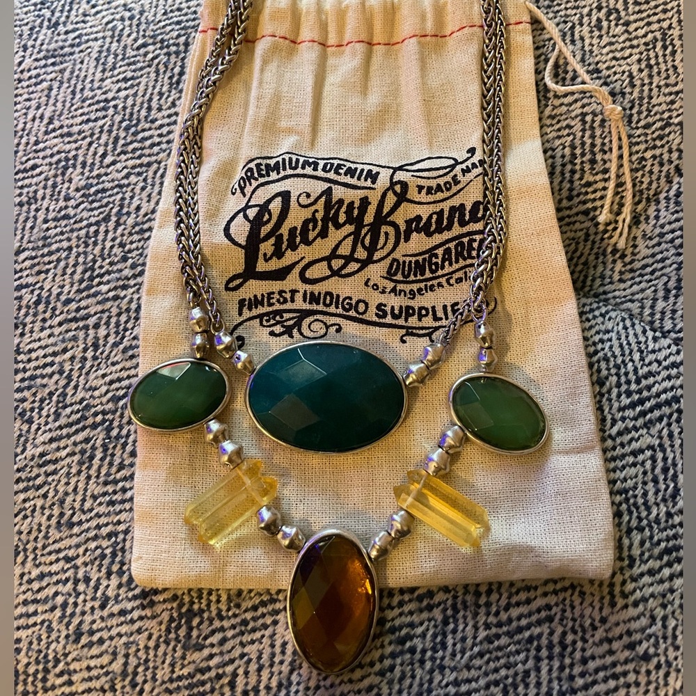 Lucky Brand Green and Yellow Necklace